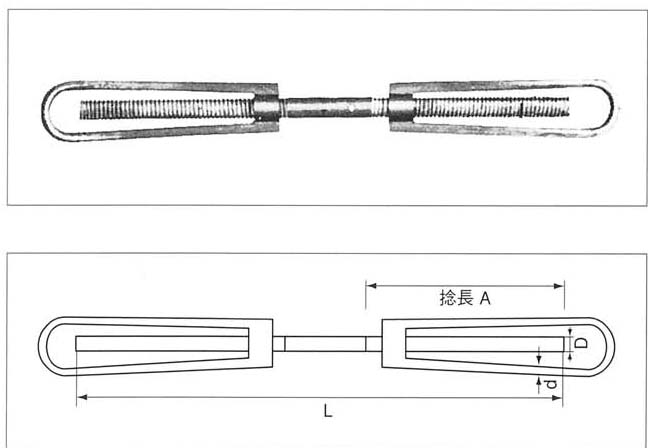 50個入】リターンバックル 1/2x195 ターンバックル 締め 絞め 金具